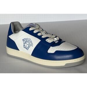 Versace Medusa Low Top Men’s Blue/White Leather Sneakers 9.5 US 42.5 IT NIB $750